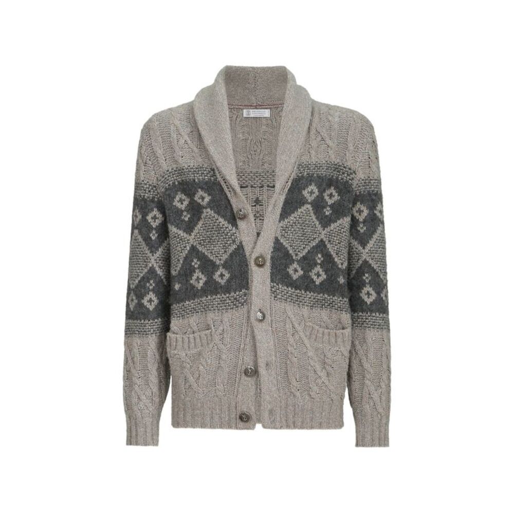 Brunello Cucinelli Grey Sweaters & Knitwear - Cardigans Men